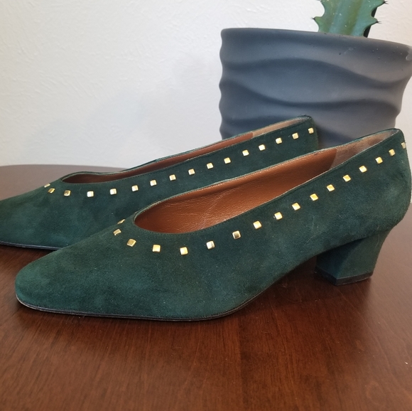 Ferrara Shoes - Vintage Italian Ferrara Block Heel Pumps.